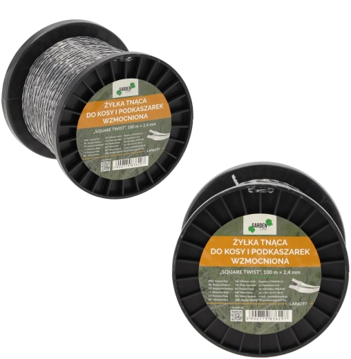 Ojačana kosilna struna Square Twist 2,4 mm, 100 m