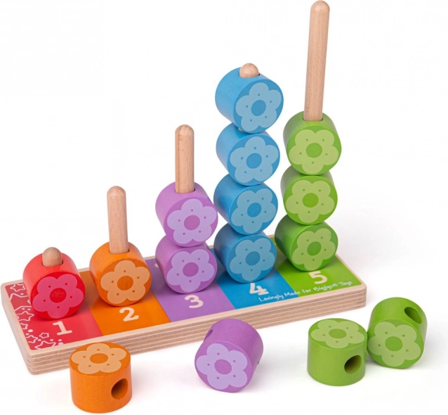 Lesene natikanke barvitih cvetlic BIGJIGS