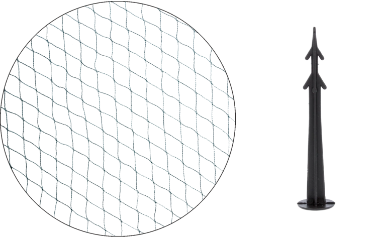 Zaščitna mreža proti pticam 8 × 20 m zelena + 16 pritrdilnih zatičev
