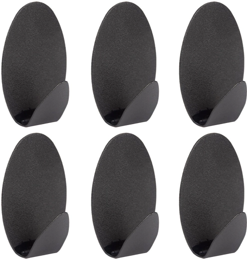 Samolepilni ovalni jekleni kavlji, črni (6 kos)