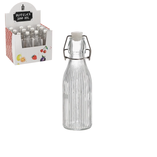 Okrogla steklenička 200 ml z mehanskim zapiranjem