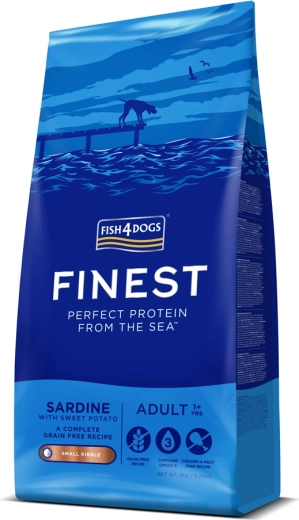 Fish4Dogs Finest male granule za odrasle pse – sardina in sladki krompir 6 kg