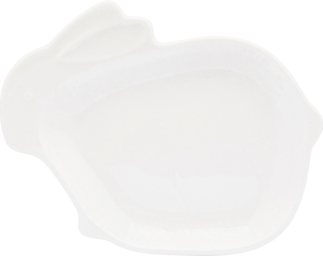 Porcelanasta skledica Zajček, kremna 13,5 × 10,5 cm