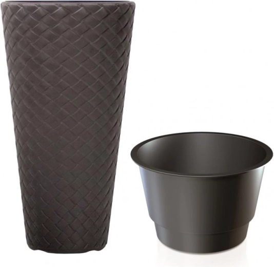 Cvetlični lonec Matuba Slim temno rjav 30 cm