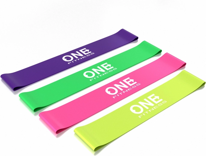 Komplet uporovnih gum ONE Fitness – set vadbenih zank za trening in rehabilitacijo