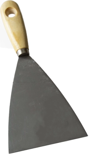 Nerjavno jekleno klinoidno strgalo 100 mm z lesenim ročajem