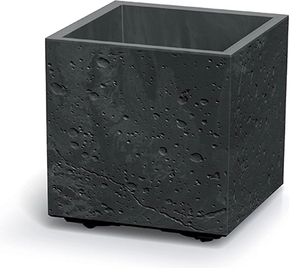 Cvetlični lonec Sierra Square z betonskim učinkom 38,5 × 38,5 × 37 cm – črni beton