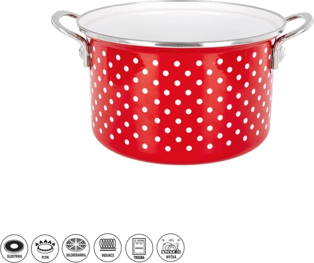 Enamel Pot TEČKA Lem 3 l
