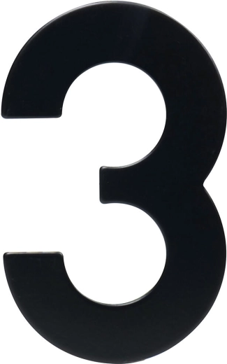 Hišna številka 3, 95 mm, nerjavno jeklo, črna mat
