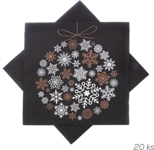 Papirnati prtički Baňka črni 33 × 33 cm 20 kosov
