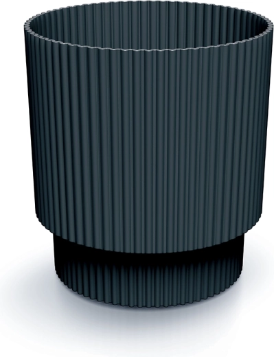 Ribbed flower pot Milly 19.5 cm anthracite