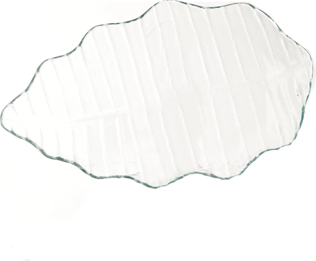 Steklen servirni pladenj v obliki lista 36 × 23 × 4 cm