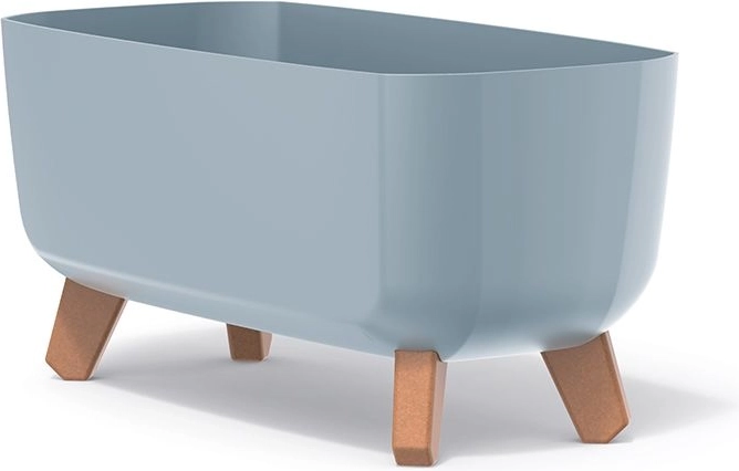 Cvetlični lonec na nogicah Gracia Case 39 cm – svetlo siv, odporna plastika