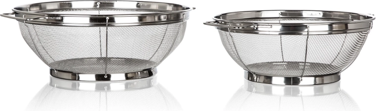 Nerjaveči cedili s podstavkom AKCENT, komplet 2 kosa (21,5 in 24,5 cm)