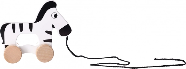 Lesena zebra na vlečenje s vrvico Tooky Toy