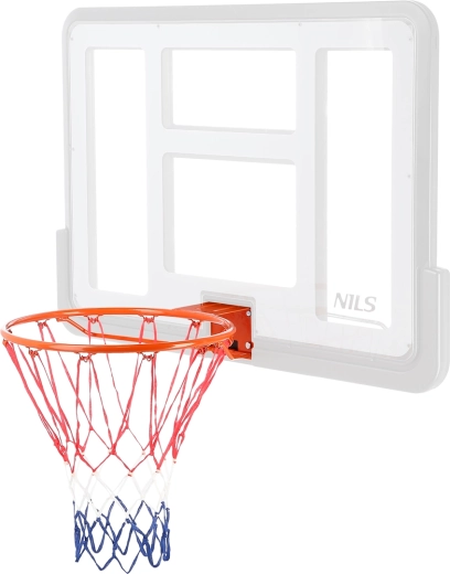 Košarkarski obroč NILS za steno z najlonsko mrežo 45 cm