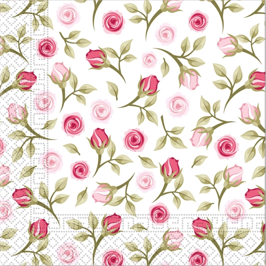 3-slojne robčke Romantične vrtnice 33 × 33 cm