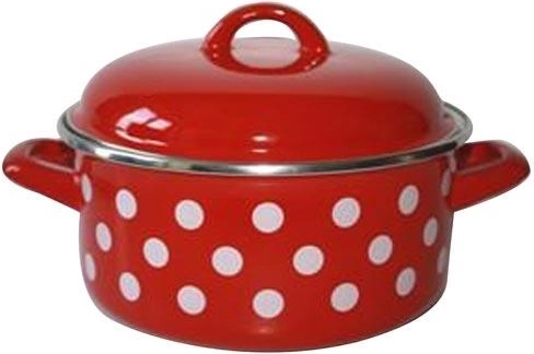 Emajliran lonec s pokrovom 20 cm 2,8 l rdeči Pikček