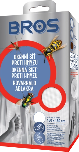 Bros mreža proti insektom za okna 130 × 150 cm, bela