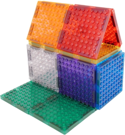 Cleverclixx magnetna konstrukcijska igrača Brick Tiles Pack Intense 16 kosov