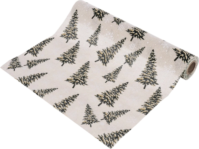 Christmas table runner with tree motif 250 × 28 cm - 1 piece