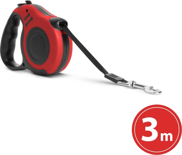 Automatic dog leash 3 m – Red