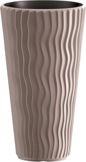 Cvetlični lonec Prosperplast Sandy Slim 37 l moka z vložkom