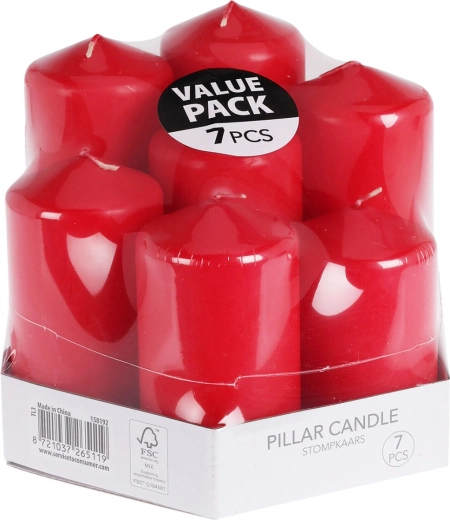 Set rdečih sveč – 7-delna dekorativna kolekcija