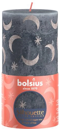 Rustikalna sveča 130 × 68 mm skrilasto modra