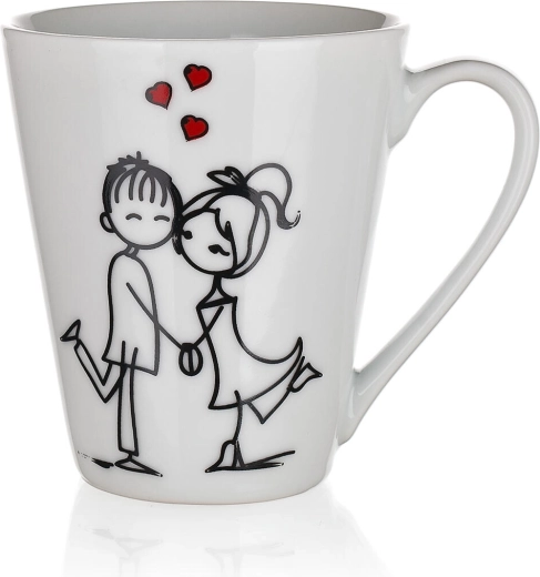 Keramična skodelica LOVE 330 ml – mešanica romantičnih dekorjev