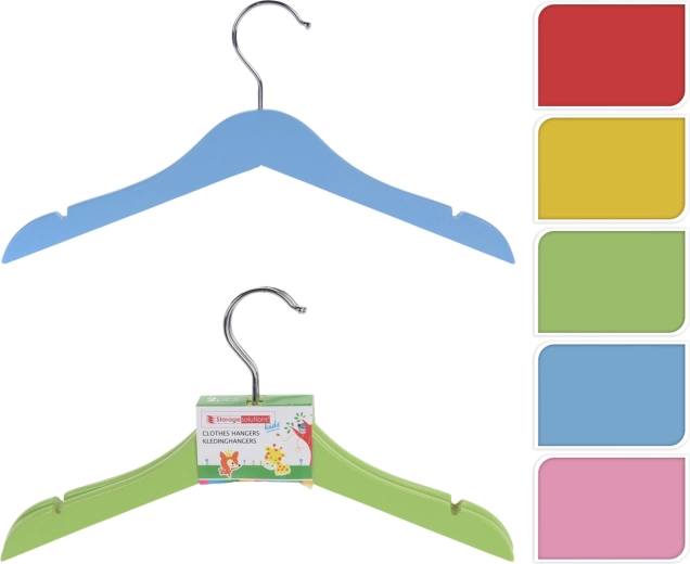 Komplet otroških lesenih obešalnikov – 2 kosa, barvni