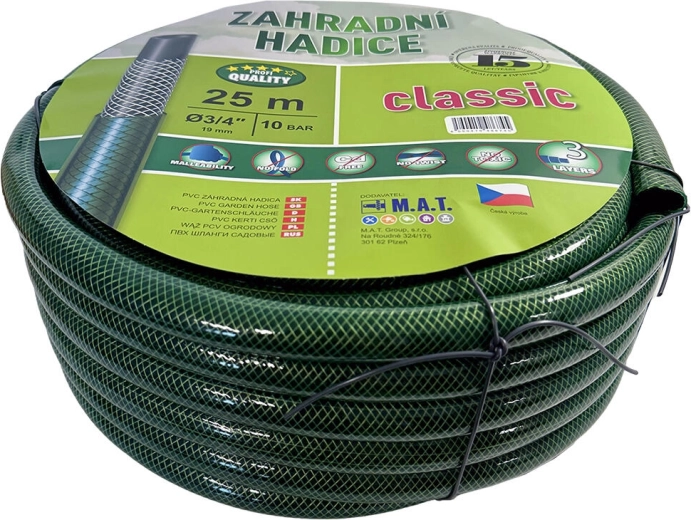 Vrtna cev 1/2" 25 m, neprosojna zelena