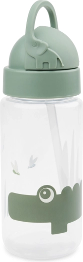 Done by Deer steklenička s slamico Croco zelena 350 ml