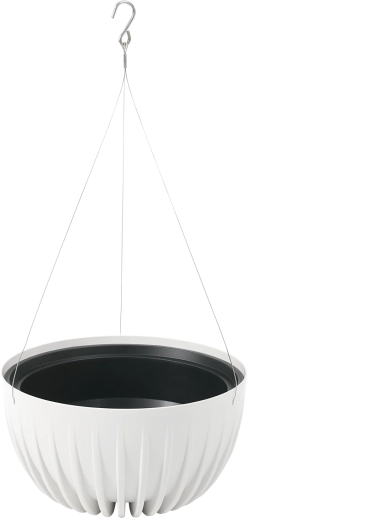 Viseča cvetlična posoda Mira Eco Recycled 30 cm – bela