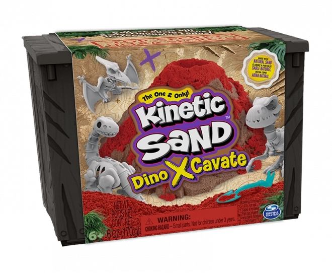 Kinetic Sand Dino X-Cavate izkopavalni komplet z okostjem dinozavra in dodatki