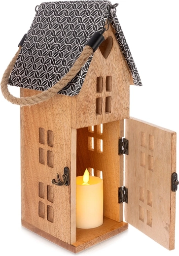 Leseni LED lampijon iz mangovega lesa 16,5 × 35,5 cm