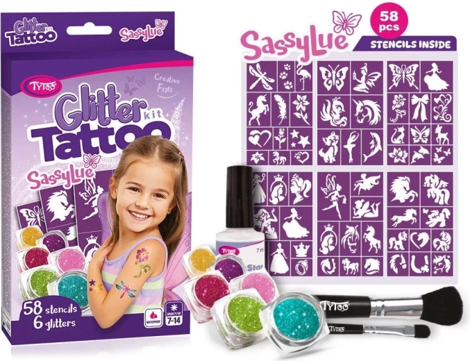 SassyLue velika set bleščečih tetovaž za deklice