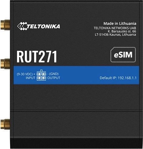Teltonika RUT271 industrijski LTE usmerjevalnik z eSIM – 1 kos