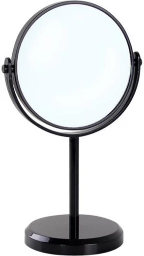 Namizno dvostransko kozmetično ogledalo TORO 15 cm, črno