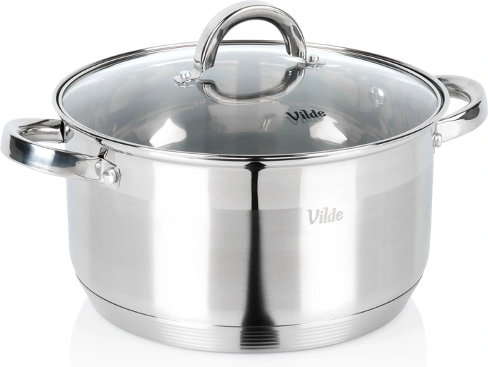 Nerjaveč lonec s steklenim pokrovom Inoxcellent 24 cm, 5,8 l