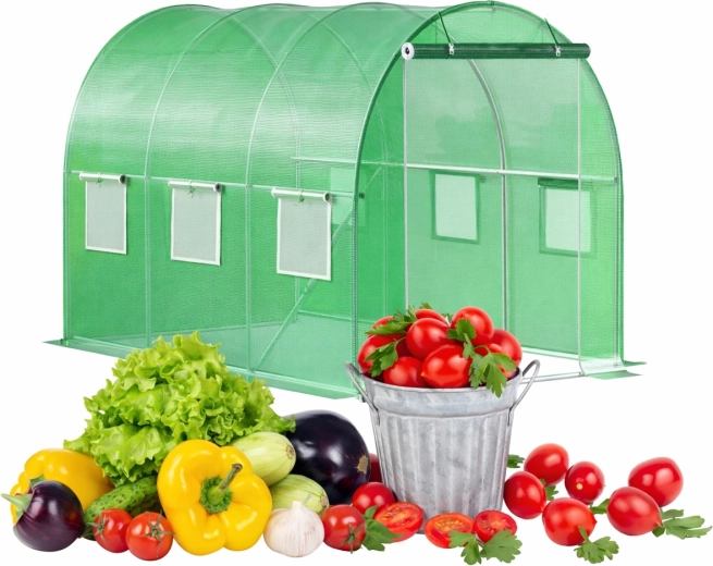 Vrtni folijski tunel 3×2×2 m, 6 m², pocinkana kovinska konstrukcija in UV odporna ponjava