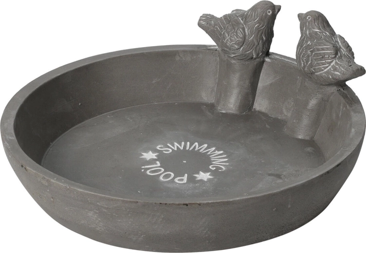 Napajalnik in kopel za ptice iz MgO keramike, siva, 23,5 cm