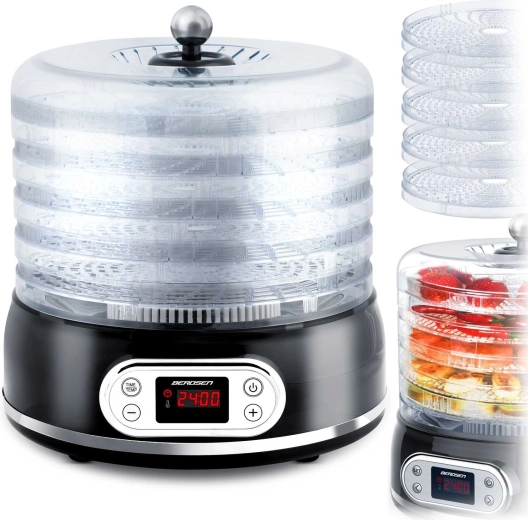 Sušilnik hrane Berdsen, 10 l, 5 pladnjev, črna