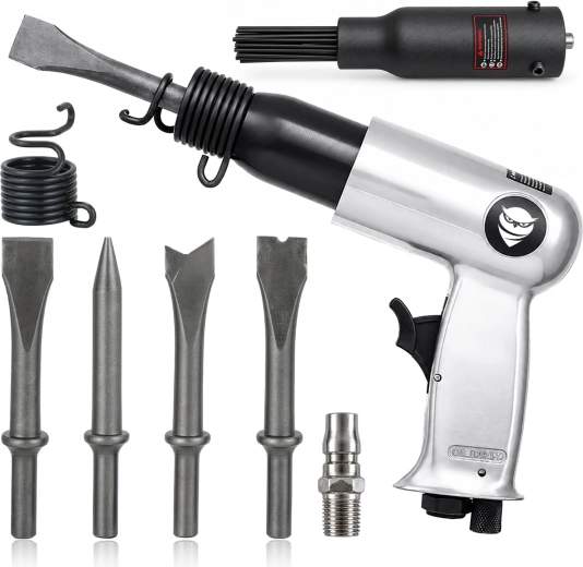 Renew Force Pneumatic Chipping Hammer with 4 Chisels