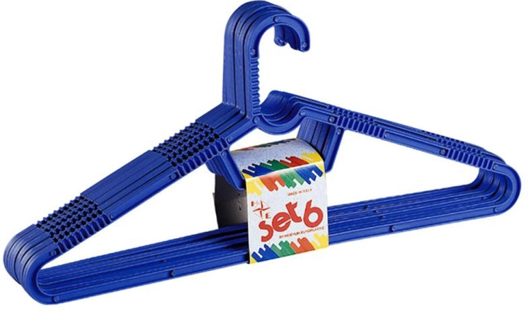 Plastična obešalnika HEIDRUN, komplet 6 kosov