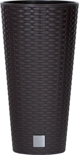 Cvetlični lonček z ratanovo teksturo Rato Tubus umbra 20 cm – Prosperplast