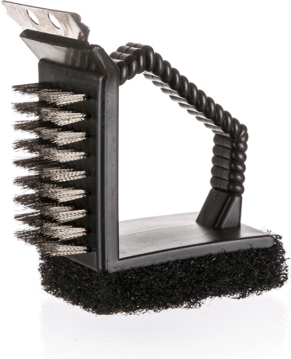 3-v-1 krtača za čiščenje žara s plastičnim ročajem