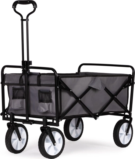 Folding large garden and beach transport cart grey - 1 piece