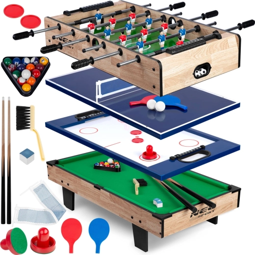 Multifunkcijska igralna miza 4v1 NEO-SPORT za namizni nogomet, air hokej, namizni tenis in biljard