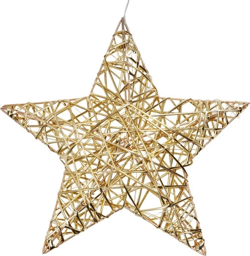 Glowing Gold Star 30 cm, 20 LEDs with Timer